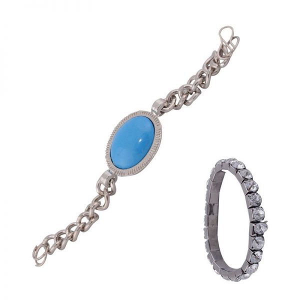 Pair of Silver Shine Stylish Metal Bracelets for Rakhi