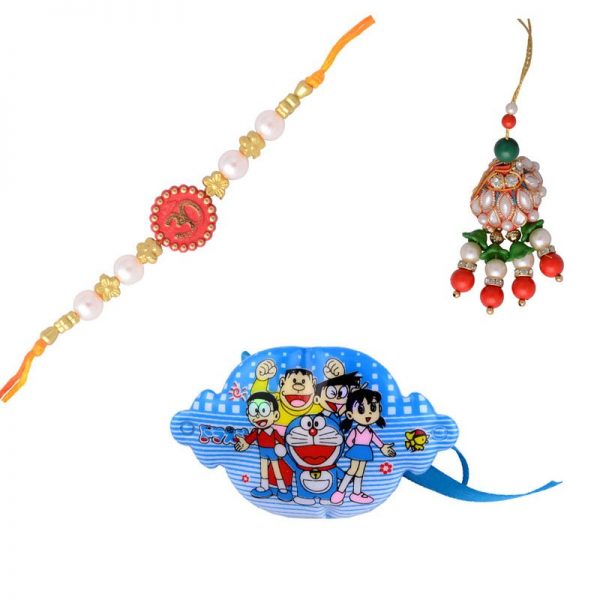 Rakhi Set of Om Rakhi,Doraemon,Lumba Rakhi