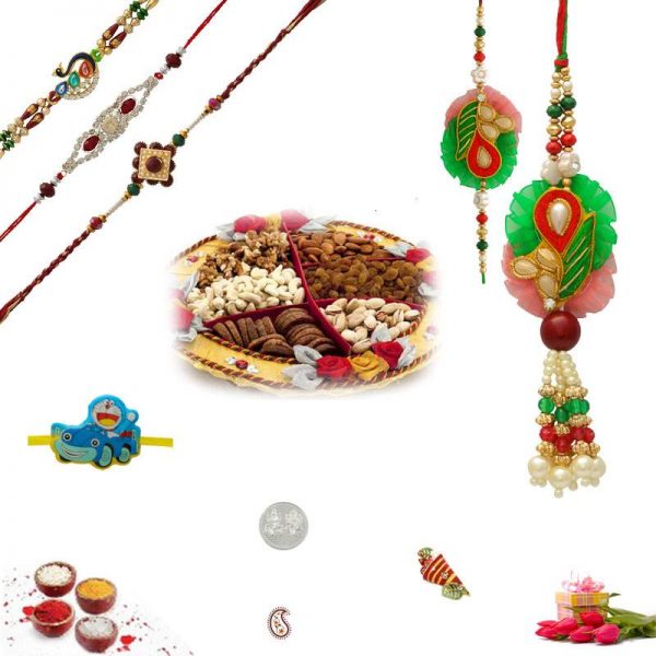 Woven In Love  Dry fruits Rakhi Hamper