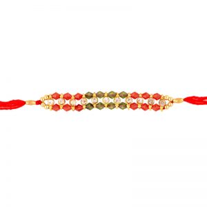 Pleasant Colorful Pearl Rakhi for Raksha Bandhan Gift